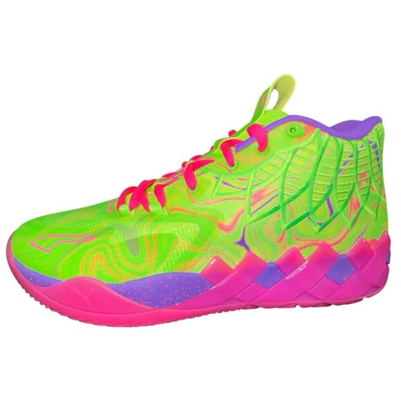 Puma MB.01 Inverse Toxic Size 13 Green Pink Basketball Sneakers LaMelo Shoes New - Picture 1 of 9